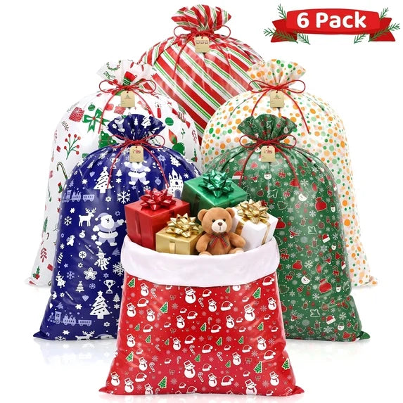 Leyaron Large Christmas Gift Bags, 36"x56" Extra Large Holiday Gift Bags with Tag and String for Christmas Party Gifts