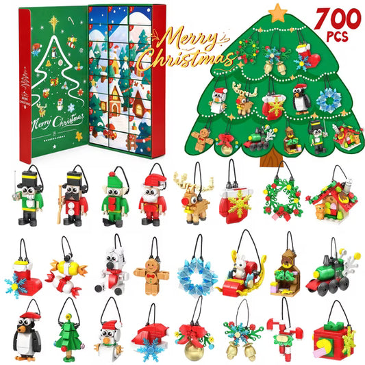 Leyaron Christmas Advent Calendar, 24 Day Christmas Countdown Building Block Set Hanging Ornament Holiday Family Gift for Kids Boys Girls Teens Adult