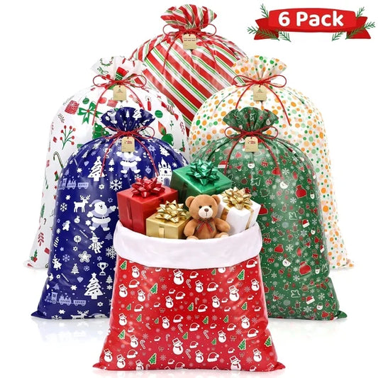 Leyaron Large Christmas Gift Bags, 36"x56" Extra Large Holiday Gift Bags with Tag and String for Christmas Party Gifts
